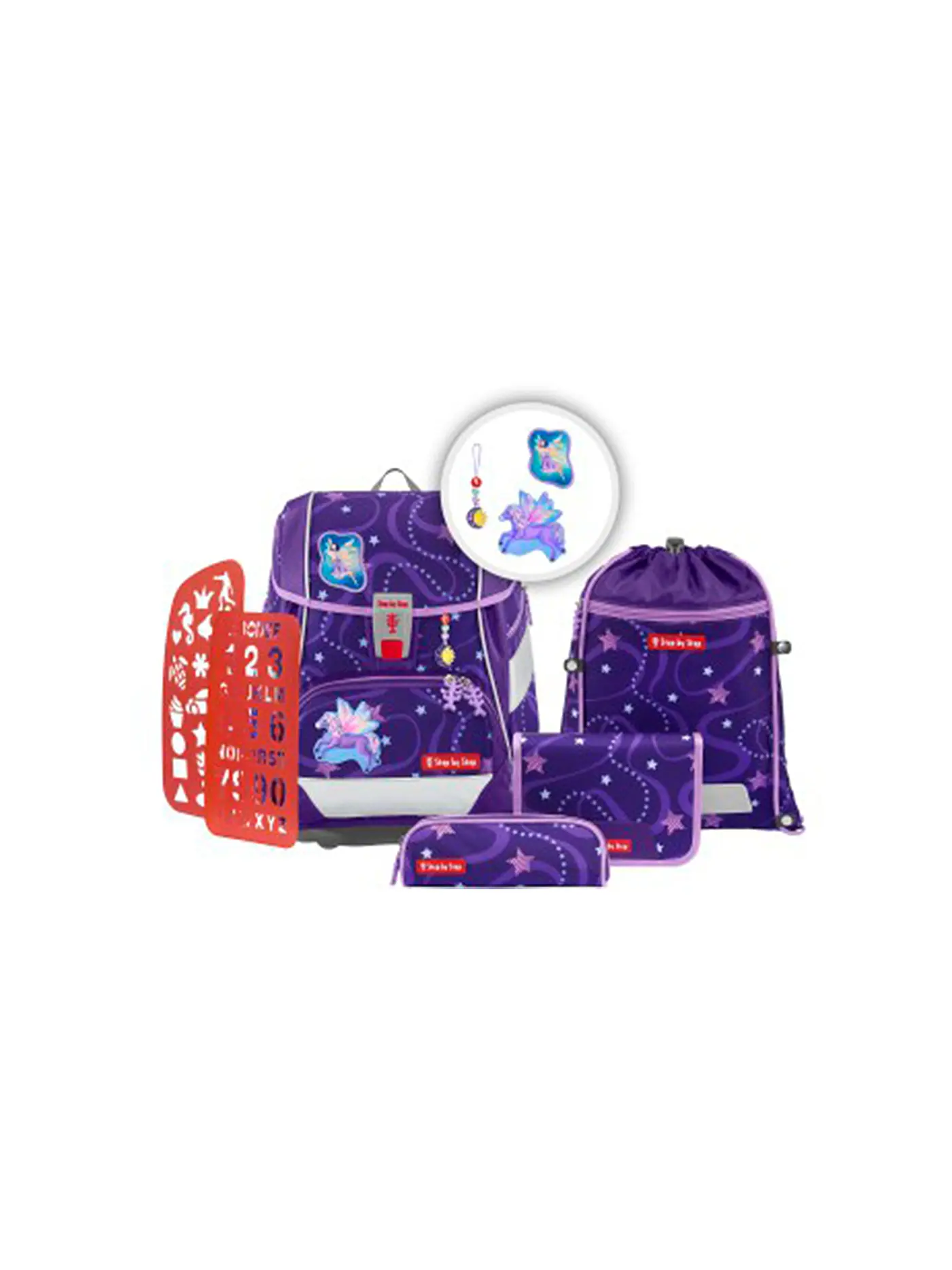 STEP BY STEP | Schultaschen Set 6tlg 2in1 Plus Pegasus Emily | 